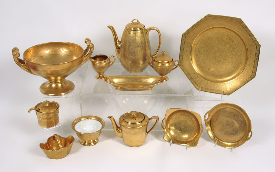 COLLECTION OF BAVARIAN GOLD OVERLAY
