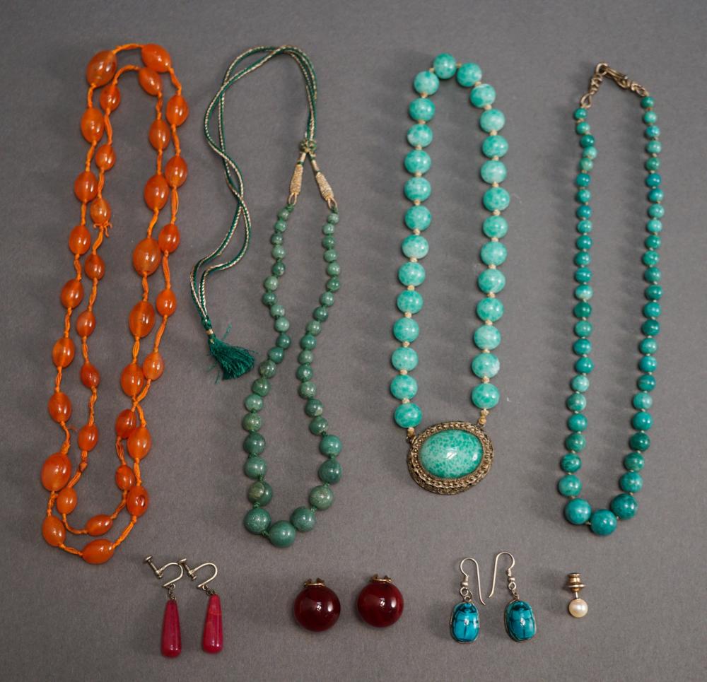 COLLECTION OF BEADED STONE