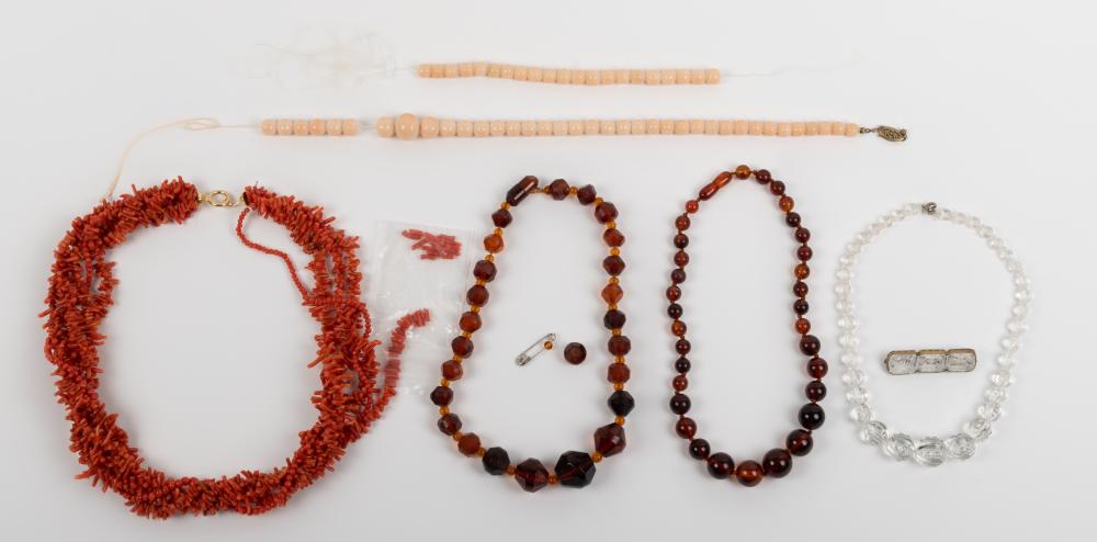 COLLECTION OF BEADS AND CORAL