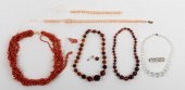 COLLECTION OF BEADS AND CORAL