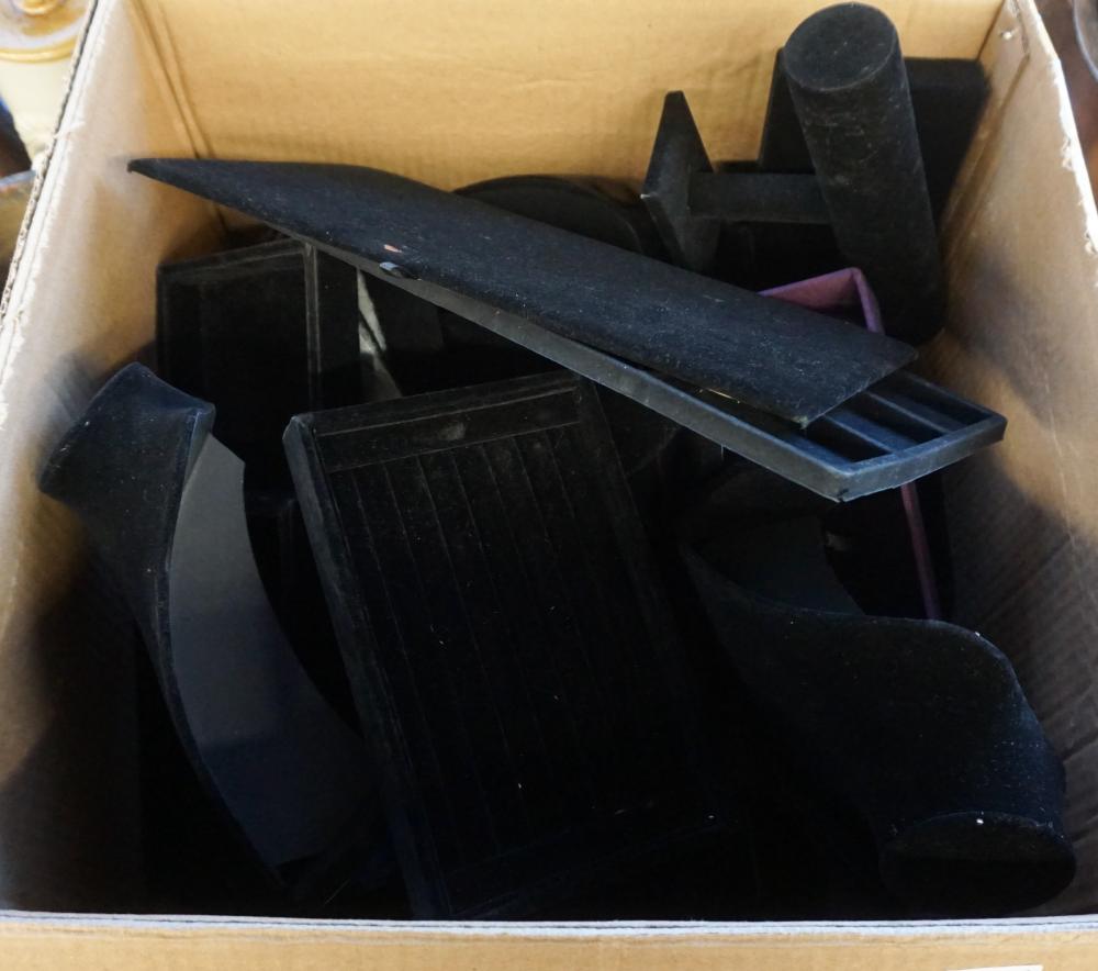 COLLECTION OF BLACK FELT JEWELRY
