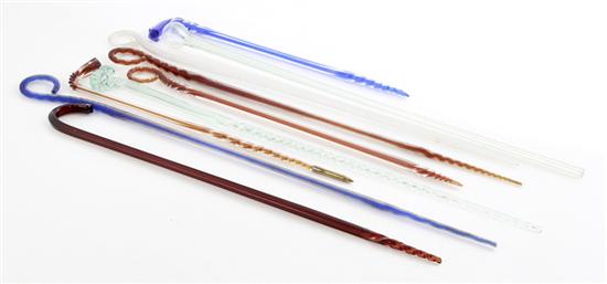 Collection of blown glass walking