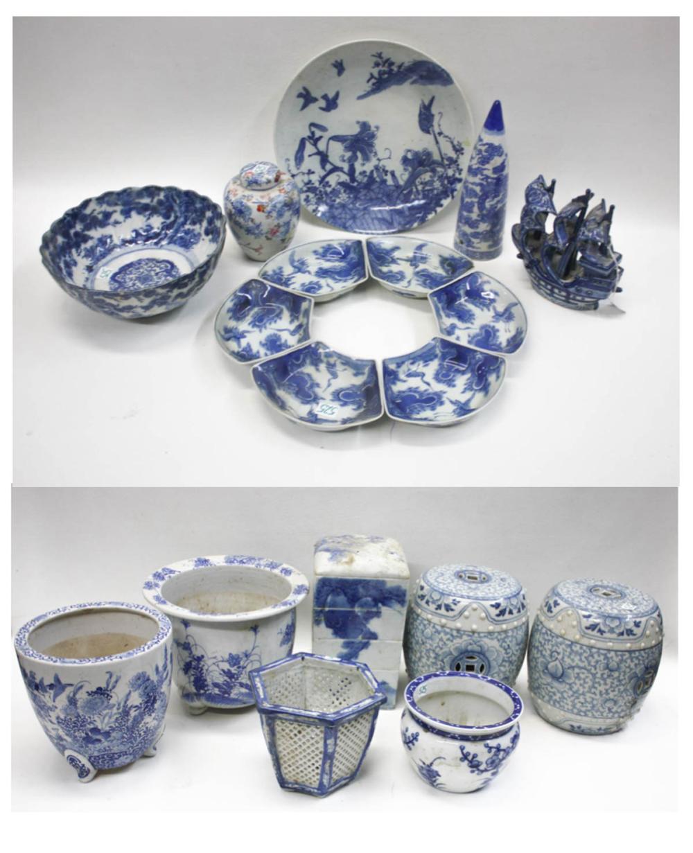 COLLECTION OF BLUE AND WHITE