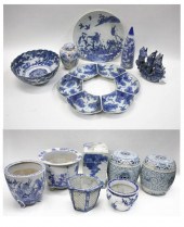 COLLECTION OF BLUE AND WHITE P