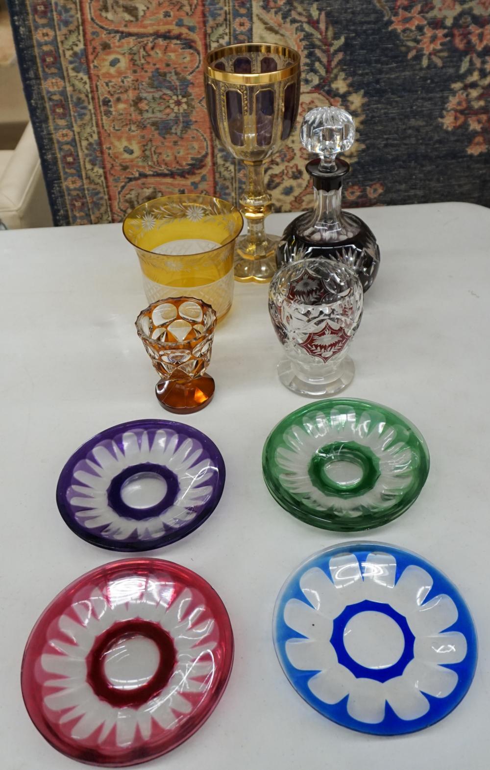COLLECTION OF BOHEMIAN COLORED TO