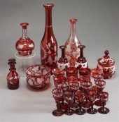 COLLECTION OF BOHEMIAN RUBY-TO