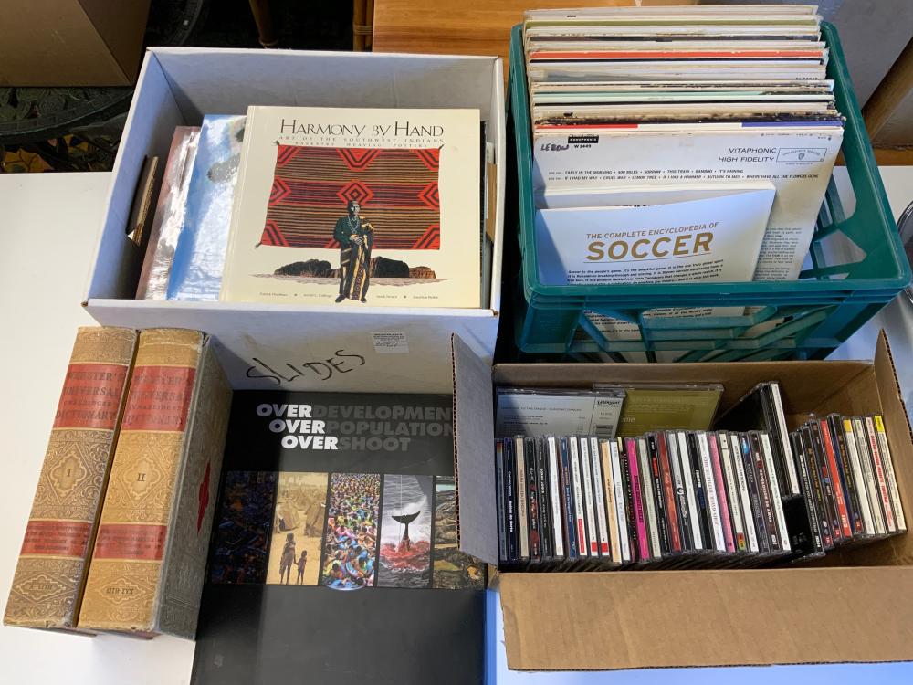 COLLECTION OF BOOKS, CDS AND LP