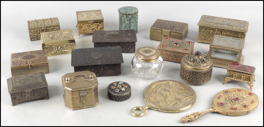 COLLECTION OF BOXES AND VANITY