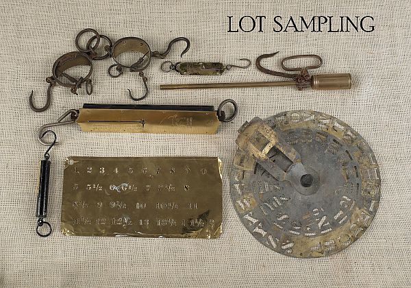Collection of brass and iron scales