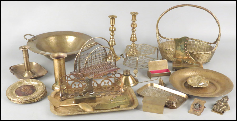 COLLECTION OF BRASS. Comprised of