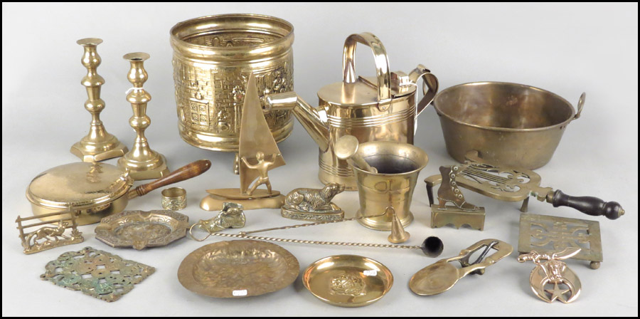 COLLECTION OF BRASS. Comprised of