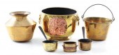 Collection of brass jardiniere