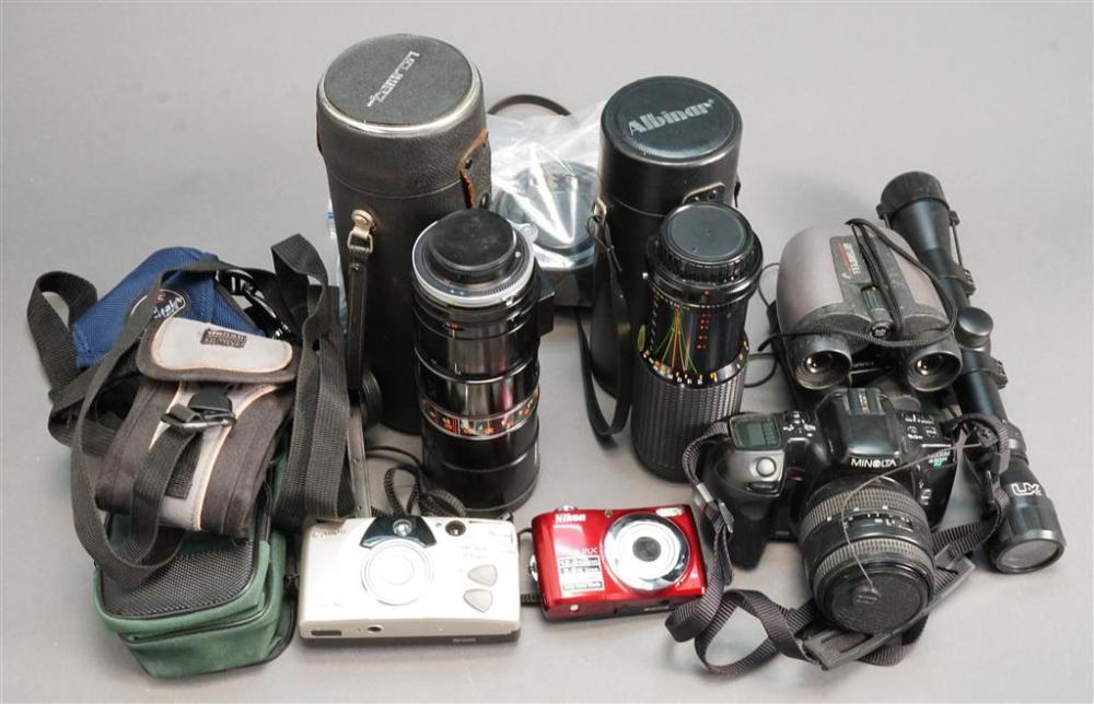 COLLECTION OF CAMERAS, SCOPES,