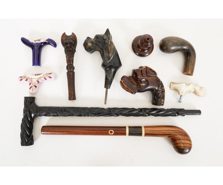 Collection of cane parts to include
