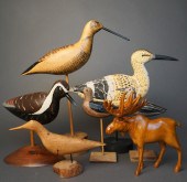 COLLECTION OF CARVED WOOD SHOR