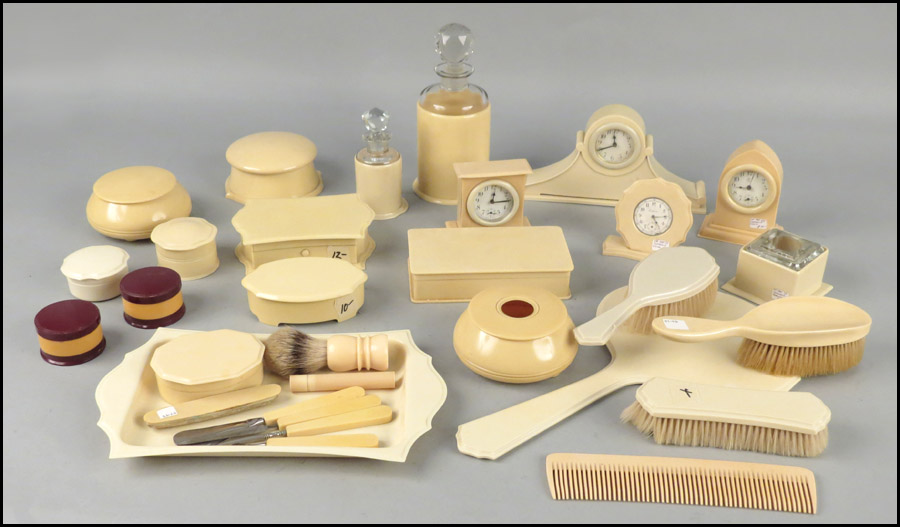COLLECTION OF CELLULOID VANITY