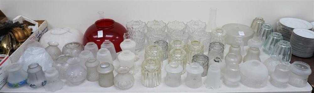 COLLECTION OF CLEAR GLASS SHADES