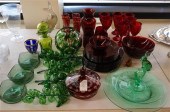 COLLECTION OF COLORED GLASS AN