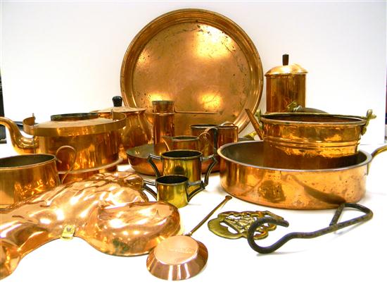 Collection of copper and brass