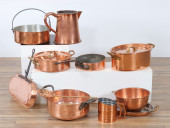 COLLECTION OF COPPER COOKWARE,