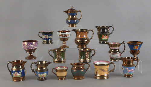 Collection of copper luster 19th c.