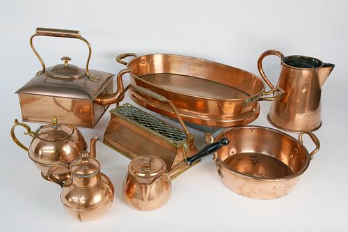 COLLECTION OF COPPERWARE:
