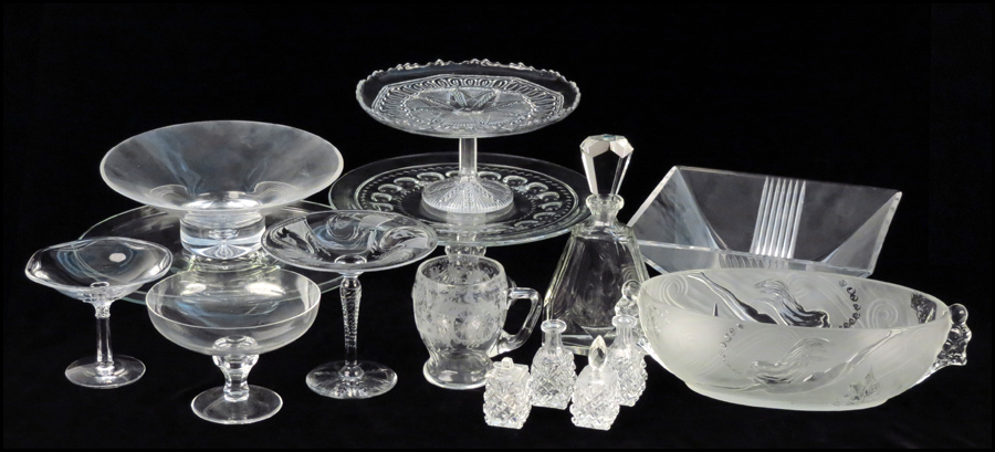 COLLECTION OF CUT AND PRESSED GLASS