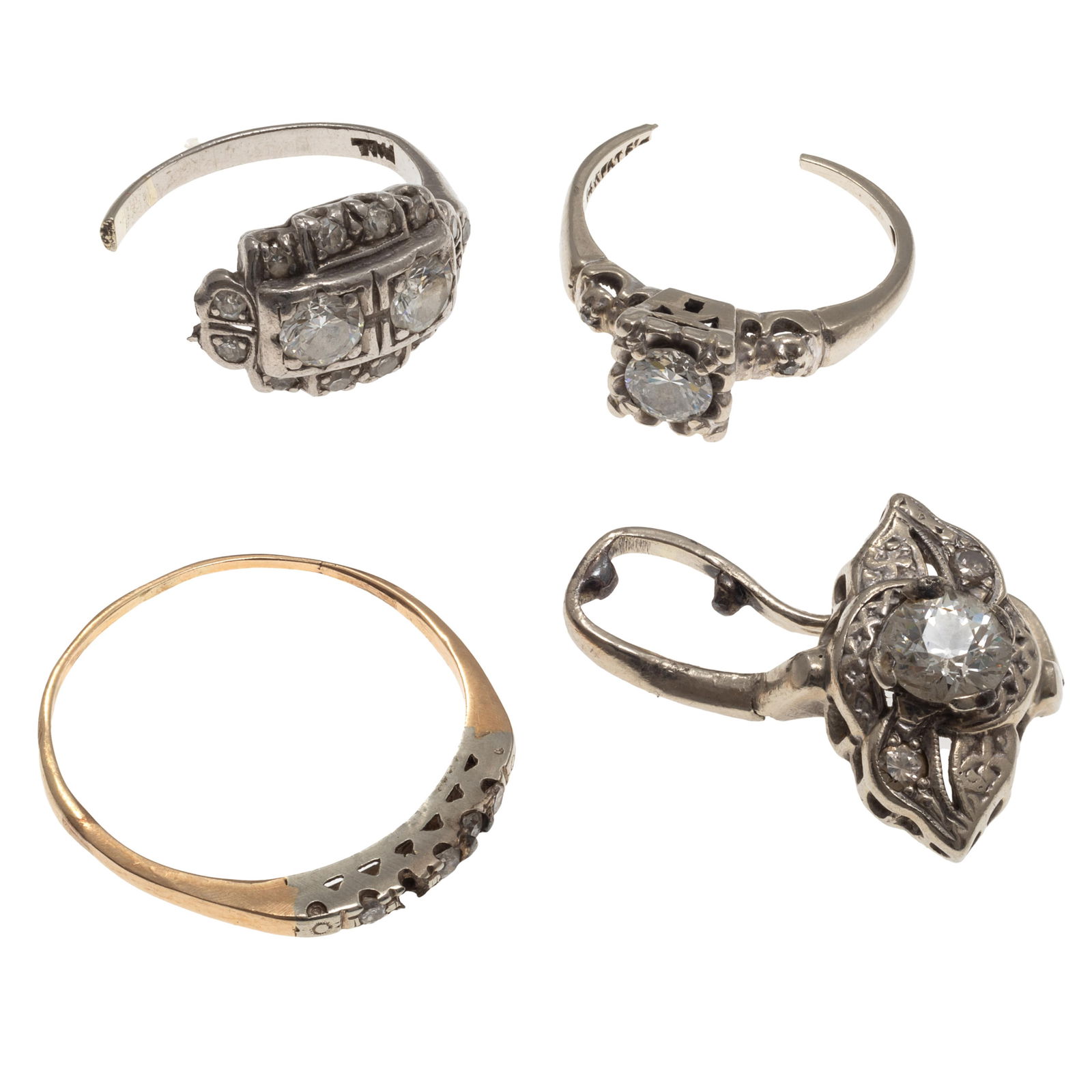 COLLECTION OF DIAMOND, 14K GOLD,