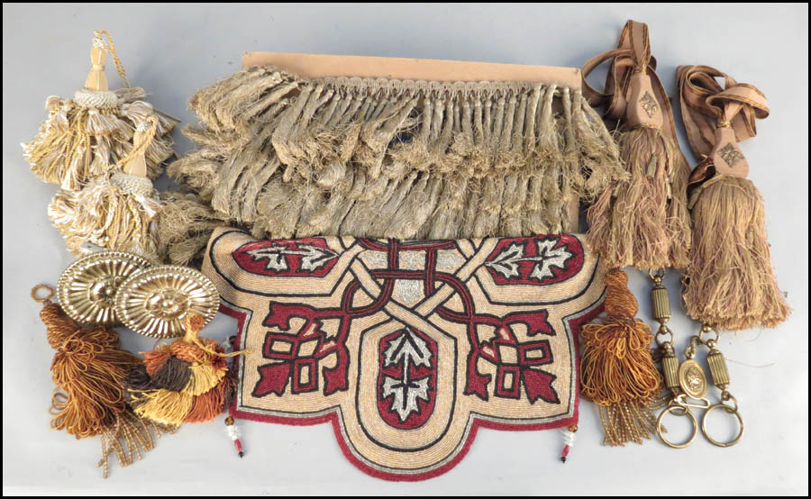 COLLECTION OF DRAPERY TIEBACKS.