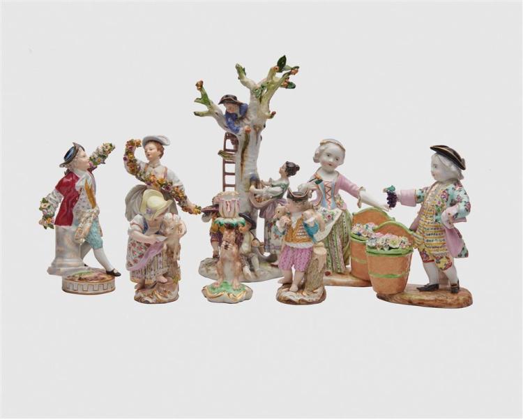 COLLECTION OF EIGHT MEISSEN