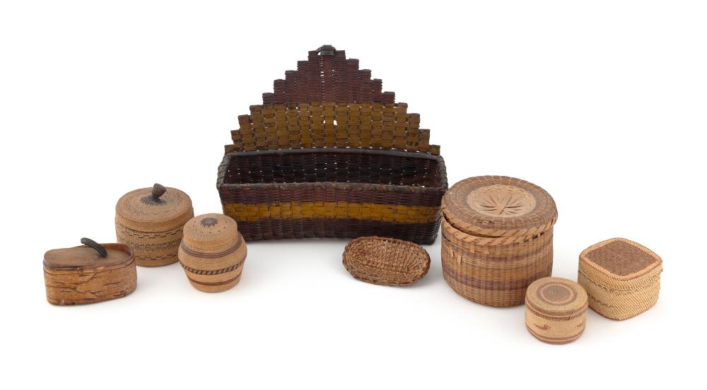 COLLECTION OF EIGHT SMALL BASKETS