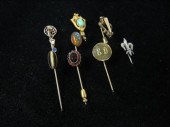 Collection of eight stick pins
