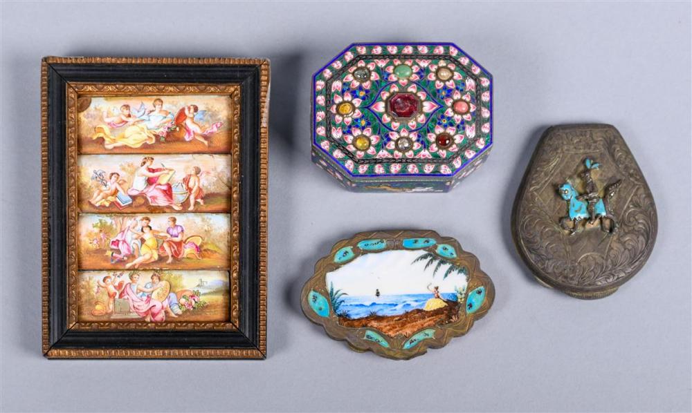 COLLECTION OF ENAMELED 800 SILVER