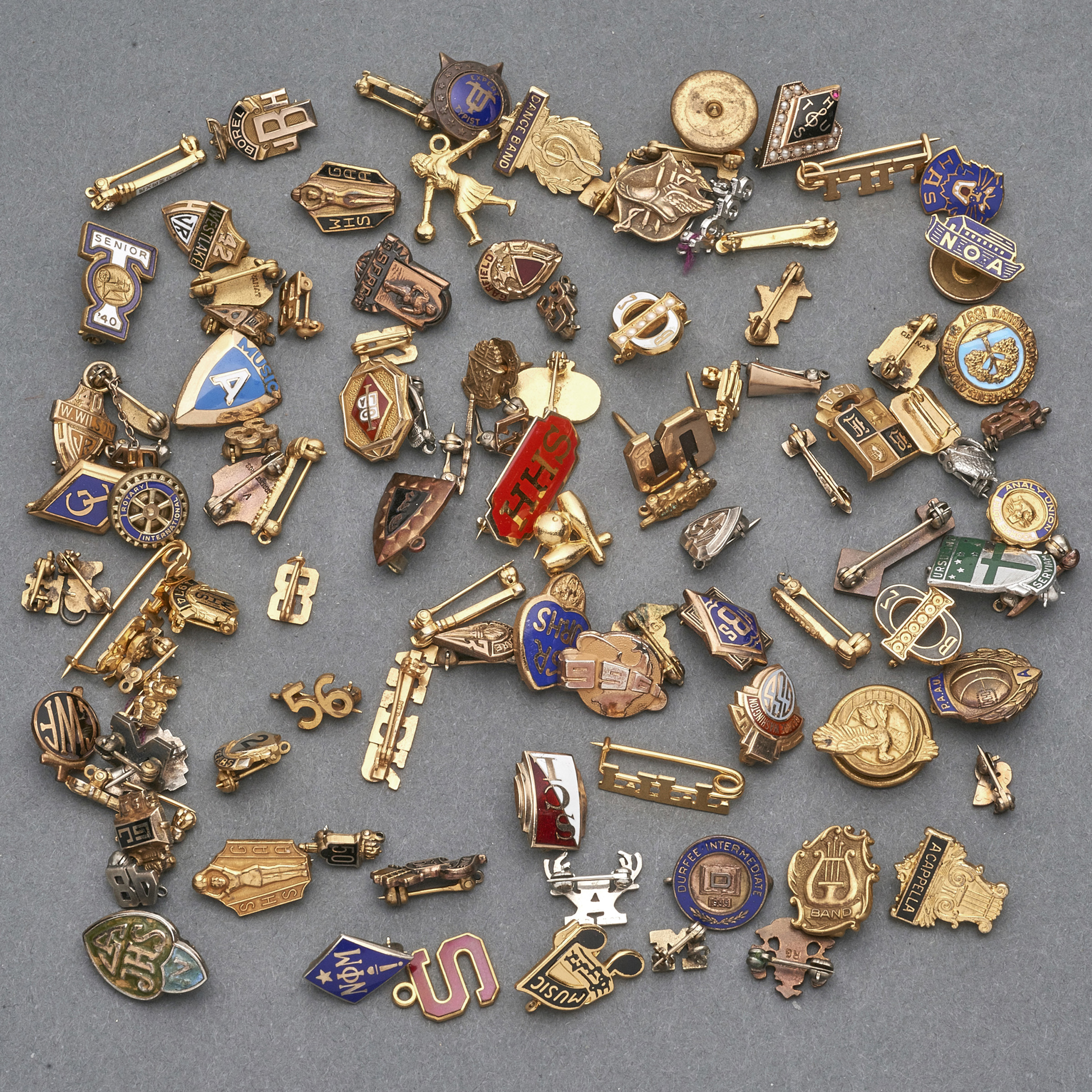 COLLECTION OF ENAMELED FRATERNAL