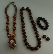COLLECTION OF FAUX AMBER JEWEL