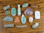 COLLECTION OF FIFTEEN JADE/HAR