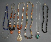 COLLECTION OF FIVE BEADED NECK