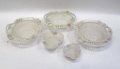 COLLECTION OF FIVE BELLEEK PAR