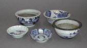 Collection of Five Blue-and-Wh