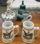COLLECTION OF FIVE CERAMIC VAS