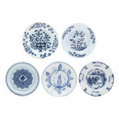 COLLECTION OF FIVE DELFTWARE B