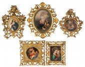 COLLECTION OF FIVE GILT FRAMED