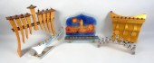 COLLECTION OF FIVE HANUKKIAH (