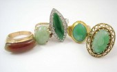 COLLECTION OF FIVE JADE AND GO
