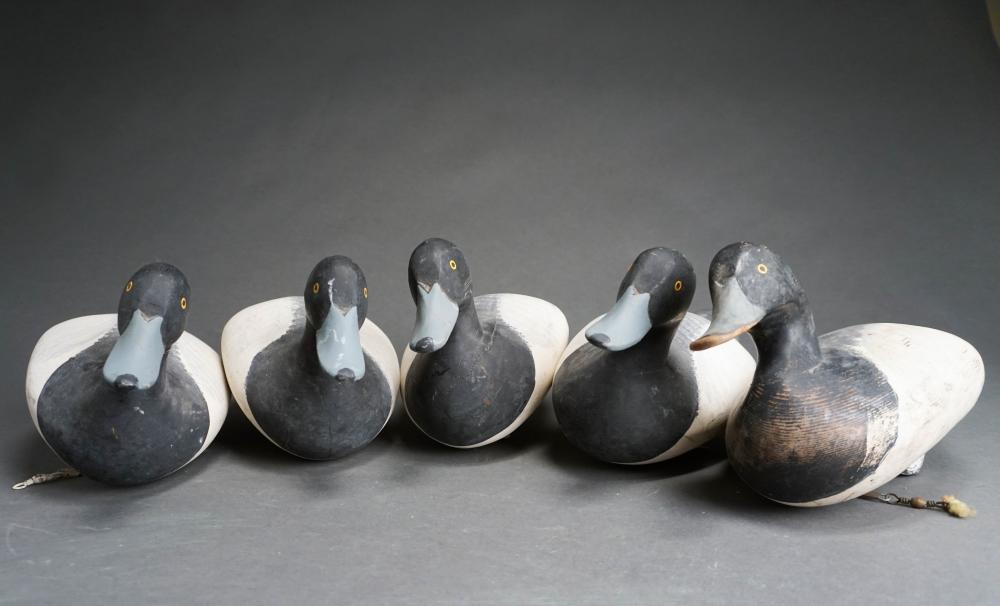 COLLECTION OF FIVE PAINTED WOOD