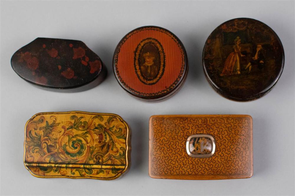 COLLECTION OF FIVE PAPIER-MACHE AND