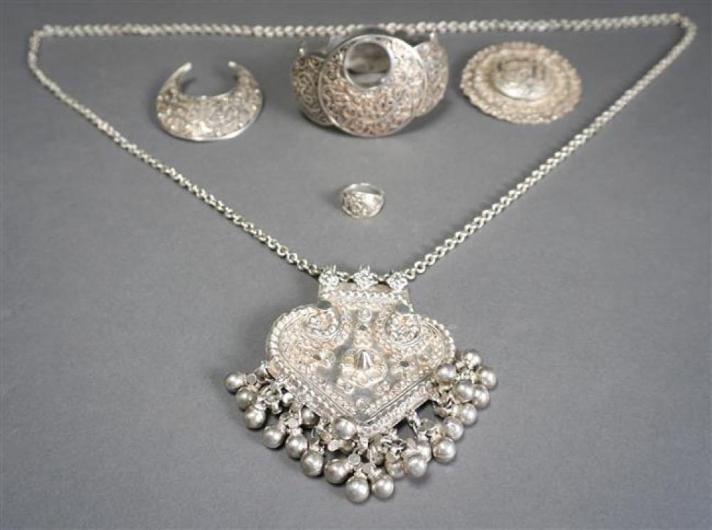 COLLECTION OF FIVE PERSIAN SILVER