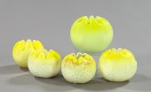 Collection of Five Satin Glass