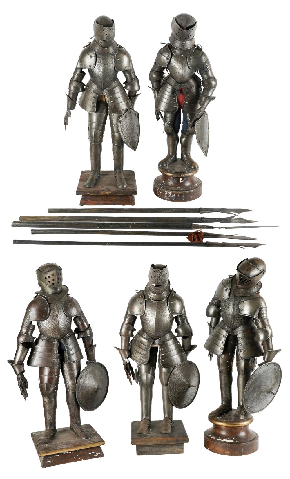 COLLECTION OF FIVE SUITS OF