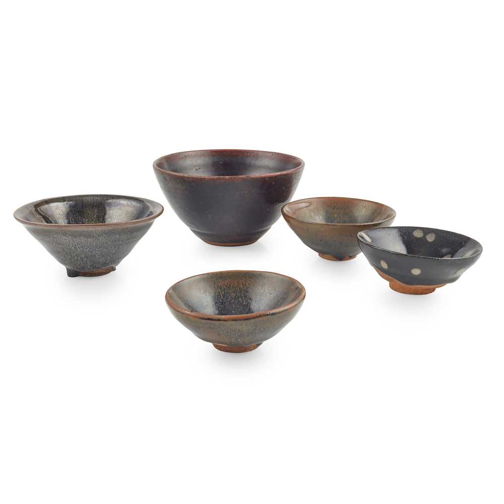 COLLECTION OF FIVE TEA AND WINE